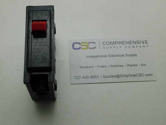 BR120R - Bryant 20A Amp 1P Pole 10kA@120/240V Plug On Circuit Breaker W/Red Handle