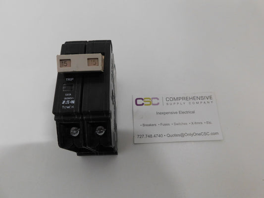 CHF215 - Eaton 15A Amp 2P Pole 10kA@120/240V Plug On Circuit Breaker W/ Trip Indicator