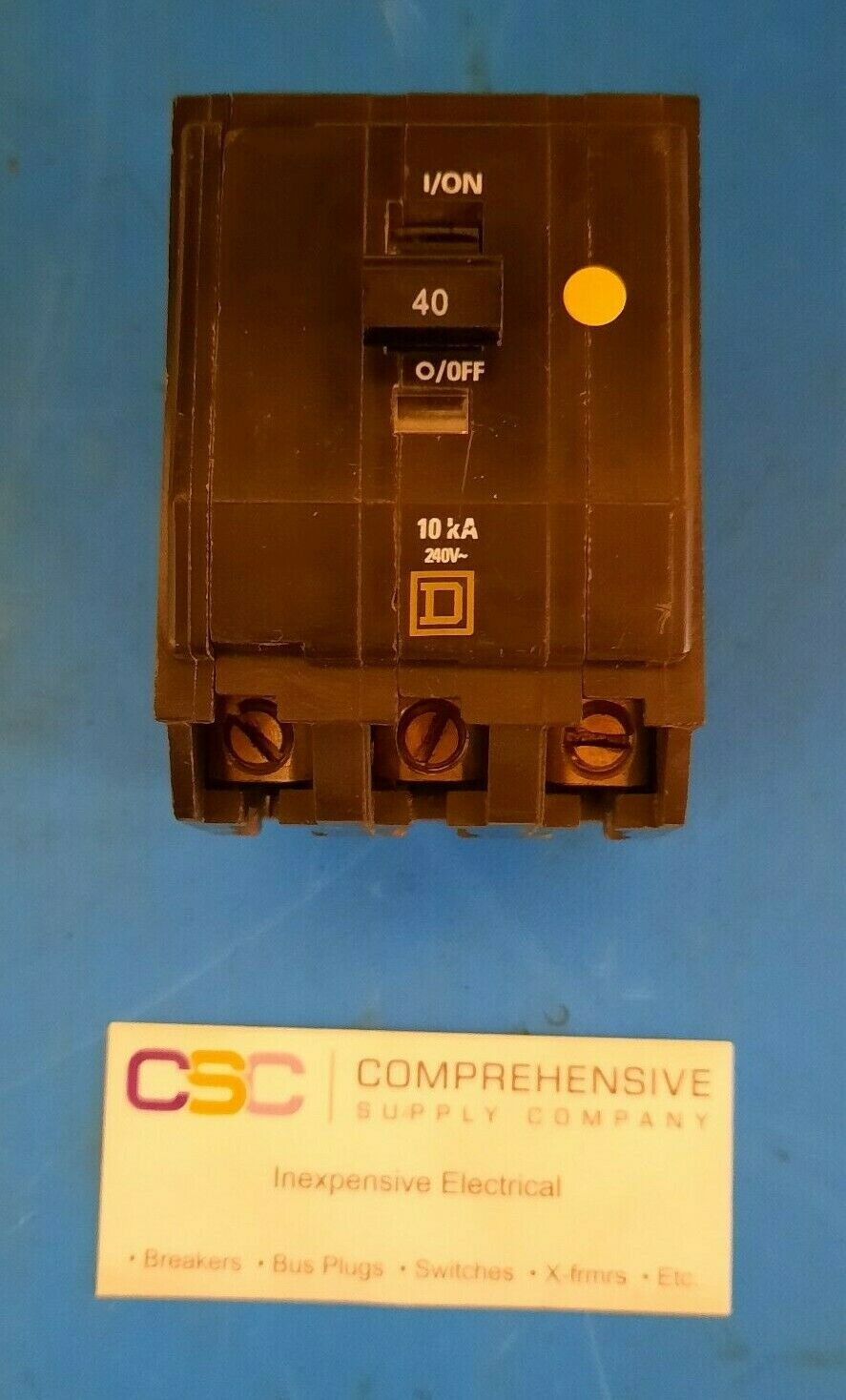 QOB340 - Square D 40A Amp 3P Pole 10kA@240V Bolt On Circuit Breaker
