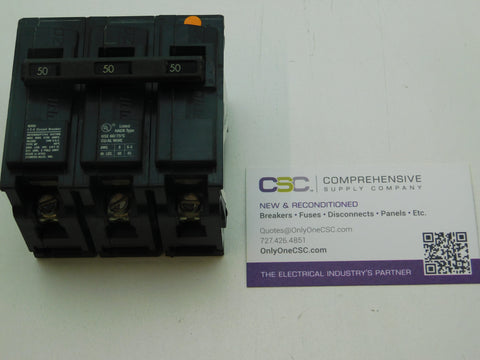 Q350 - Siemens 50A Amp 3P Pole 10kA@240V Plug On Circuit Breaker - Older Series