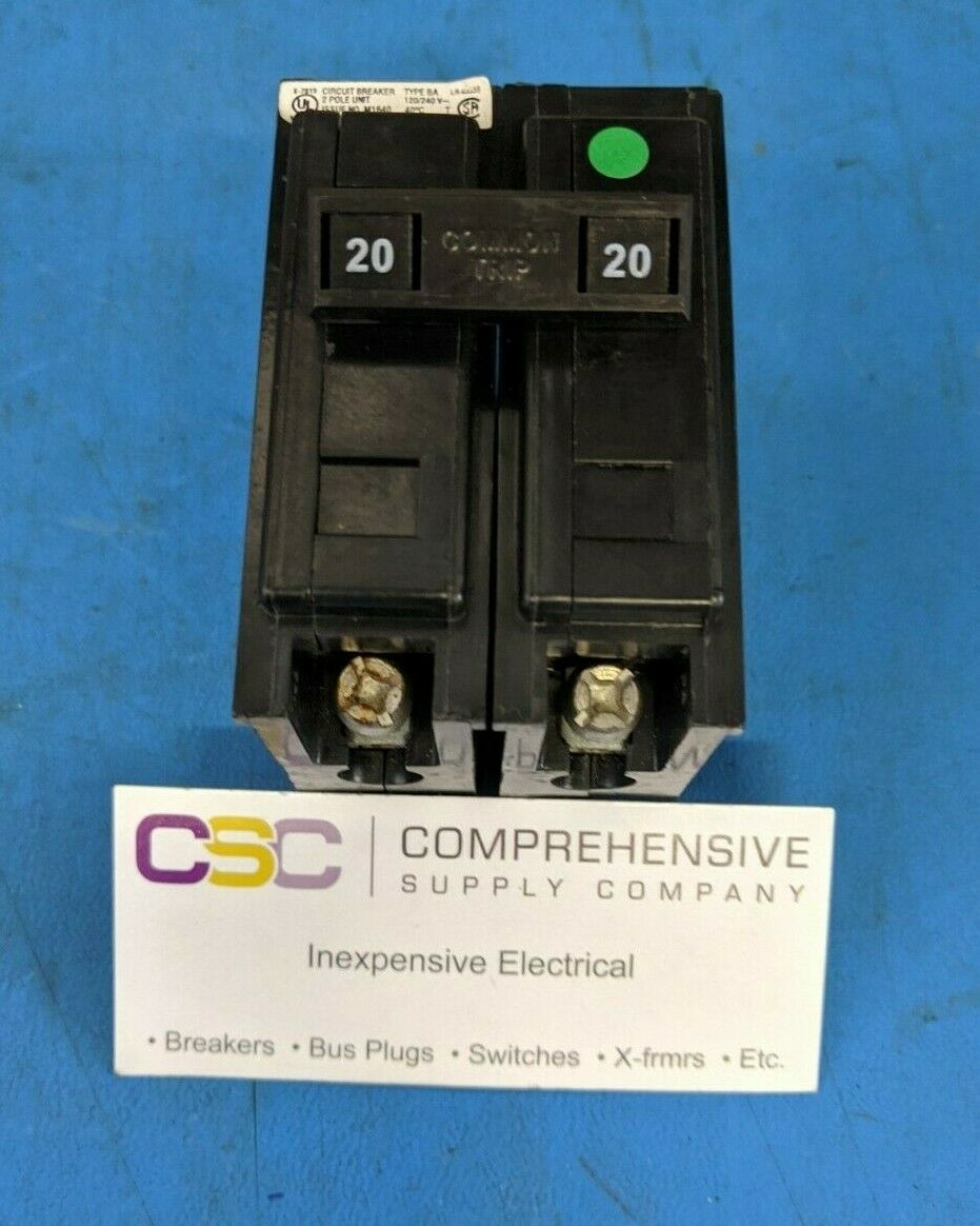 BAB2020 - Cutler Hammer 20A Amp 2P Pole 10kA@120/240V Bolt On Circuit Breaker