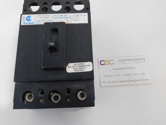 CD3200W - Challenger 200A Amp 3P Pole 10kA@240V Bolt On Circuit Breaker