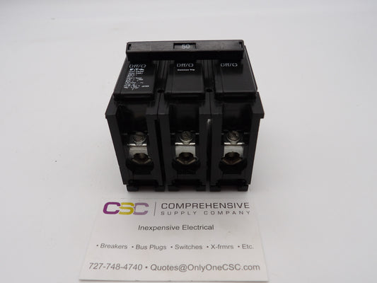 BR350 - Eaton 50A Amp 3P Pole 10kA@240V Plug On Circuit Breaker