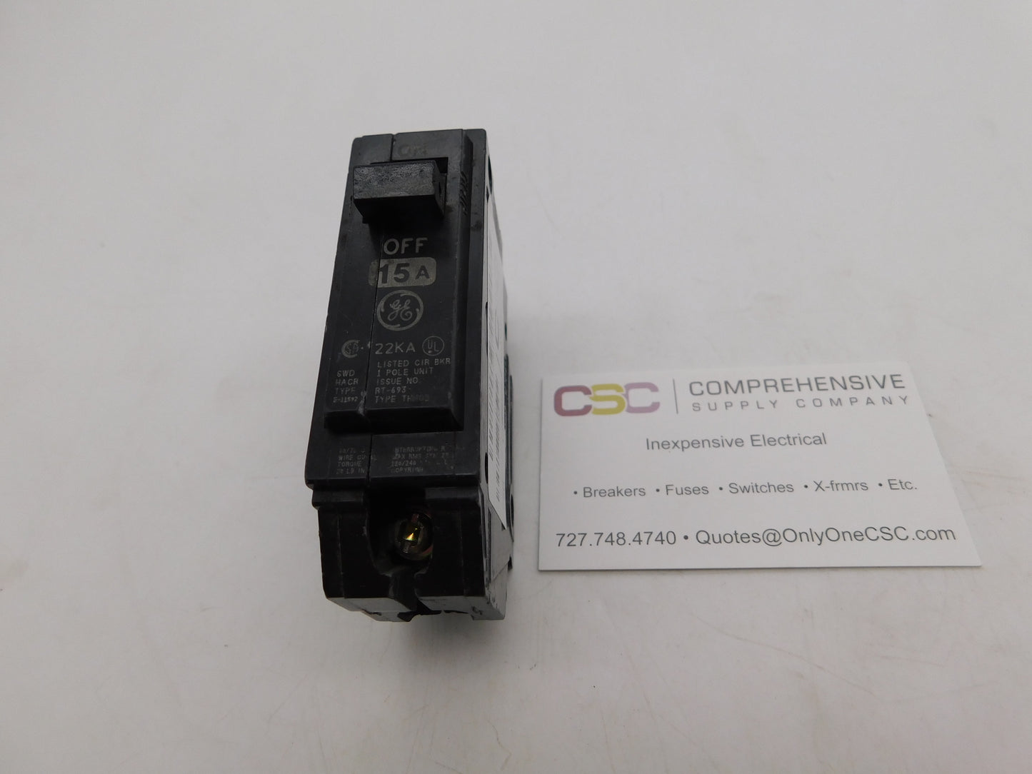 THHQB1115 - GE 15A Amp 1P Pole 22kA@120/240V Bolt On Circuit Breaker