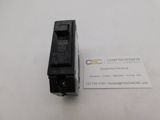 THHQB1115 - GE 15A Amp 1P Pole 22kA@120/240V Bolt On Circuit Breaker