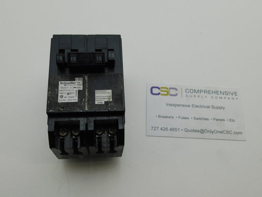 CHOMT1515215 - Square D 15A/15A/15A/15A Amp (1P/2P/1P) Pole 10kA@120/240V Plug On Circuit Breaker Twin/Tandem