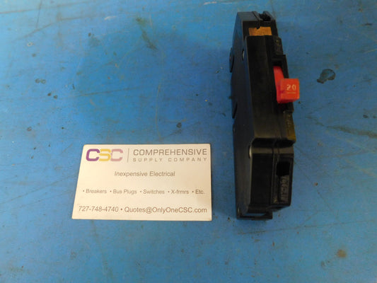 RA38-20 - Zinsco 20A Amp 1P Pole 10kA@120V Plug On Circuit Breaker