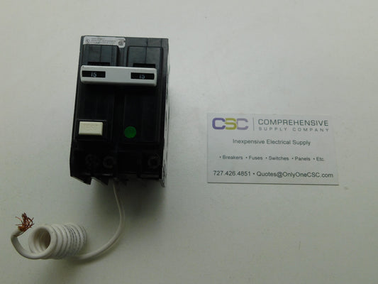 QBGFT2015 - Eaton 15A Amp 2P Pole 10kA@120/240V Bolt On Ground Fault GFCI Quicklag Circuit Breaker