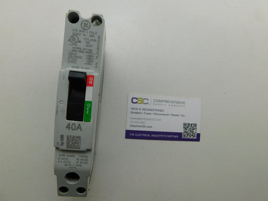 TEYL1040B - GE 40A Amp 1P Pole 65kA@277V Bolt On Circuit Breaker