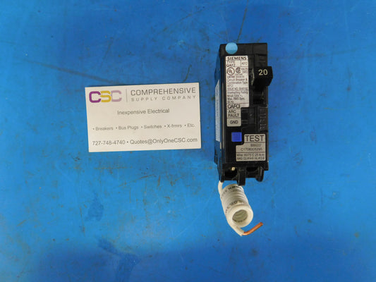 QA120AFC - Siemens 20A Amp 1P Pole 10kA@120V Plug On Combo Arc Fault AFCI Circuit Breaker