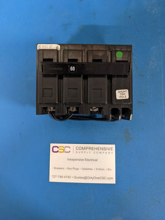 BAB3060HS - Eaton 60A Amp 3P Pole 10kA@240V Bolt On Circuit Breaker W/120/208/240V Shunt Trip