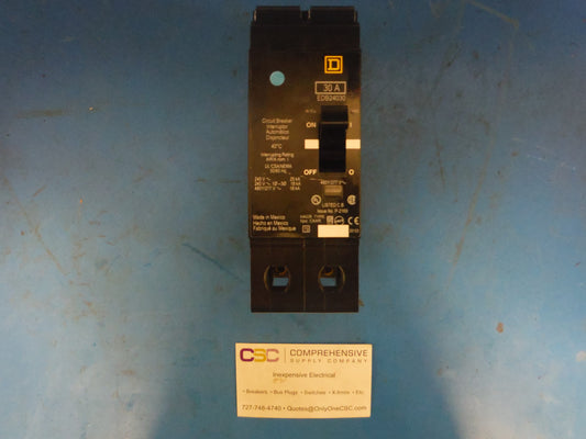 EDB24030 - Square D 30A Amp 2P Pole 18kA@480Y/277V Bolt On Circuit Breaker