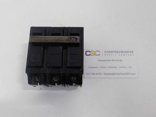 THQAL32070 - GE 70A Amp 3P Pole 10kA@240V Plug On Circuit Breaker - Older Series