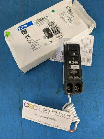 BRN115GF - Cutler Hammer 15A Amp 1P Pole 10kA@120V Plug On Ground Fault GFCI Circuit Breaker