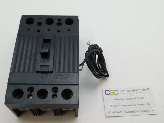 THQD32100 - GE 100A Amp 3P Pole 22kA@240V Bolt On Circuit Breaker W/120V Shunt Trip