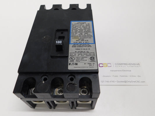 CHH3100H4X - Eaton 100A Amp 3P Pole 42kA@240V Bolt On Circuit Breaker