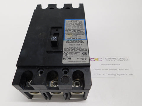CHH3100H4X - Eaton 100A Amp 3P Pole 42kA@240V Bolt On Circuit Breaker