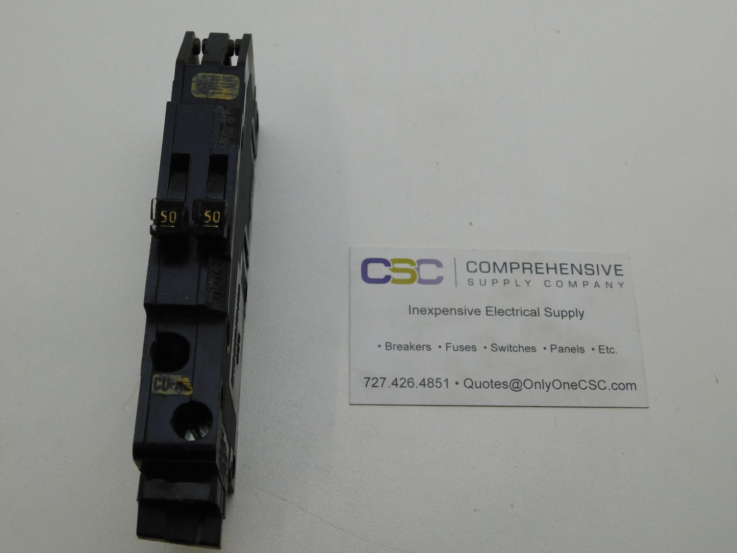 RC38-50 - Zinsco 50/50A Amp 2X1P Pole 10kA@120/240V Plug On Duplex Circuit Breaker