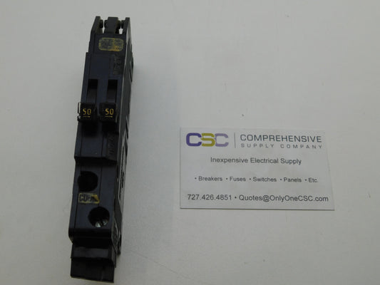 RC38-50 - Zinsco 50/50A Amp 2X1P Pole 10kA@120/240V Plug On Duplex Circuit Breaker