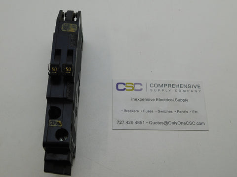 RC38-50 - Zinsco 50/50A Amp 2X1P Pole 10kA@120/240V Plug On Duplex Circuit Breaker