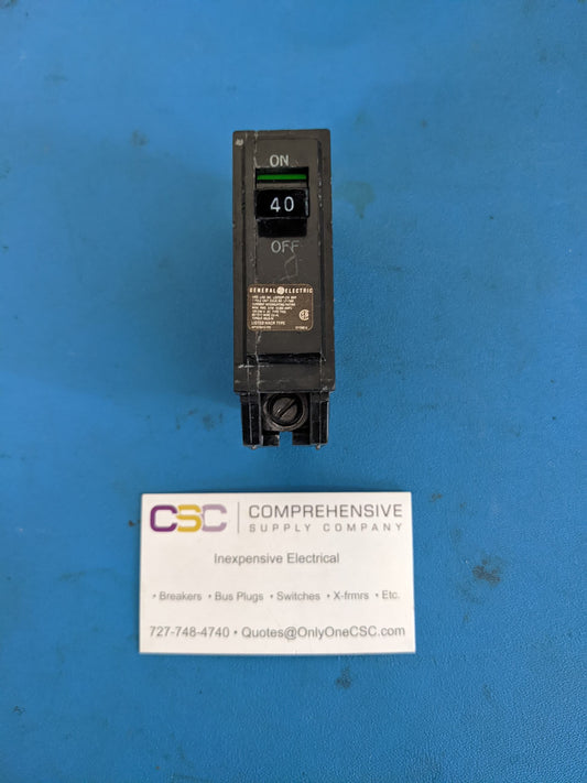 THQL1140 - GE 40A Amp 1P Pole 10kA@120/240V Plug On Circuit Breaker - Older Series