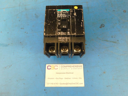 BQD345 - Siemens 45A Amp 3P Pole 14kA@480Y/277V Bolt On Black Circuit Breaker