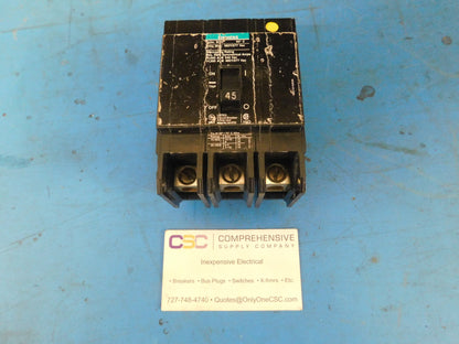 BQD345 - Siemens 45A Amp 3P Pole 14kA@480Y/277V Bolt On Black Circuit Breaker