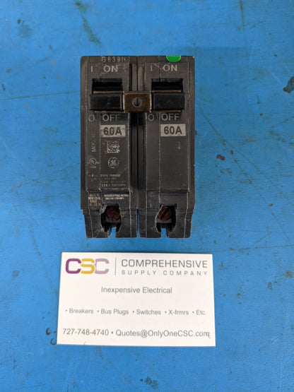 THHQB2160 - GE 60A Amp 2P Pole 22kA@120/240V Bolt On Circuit Breaker