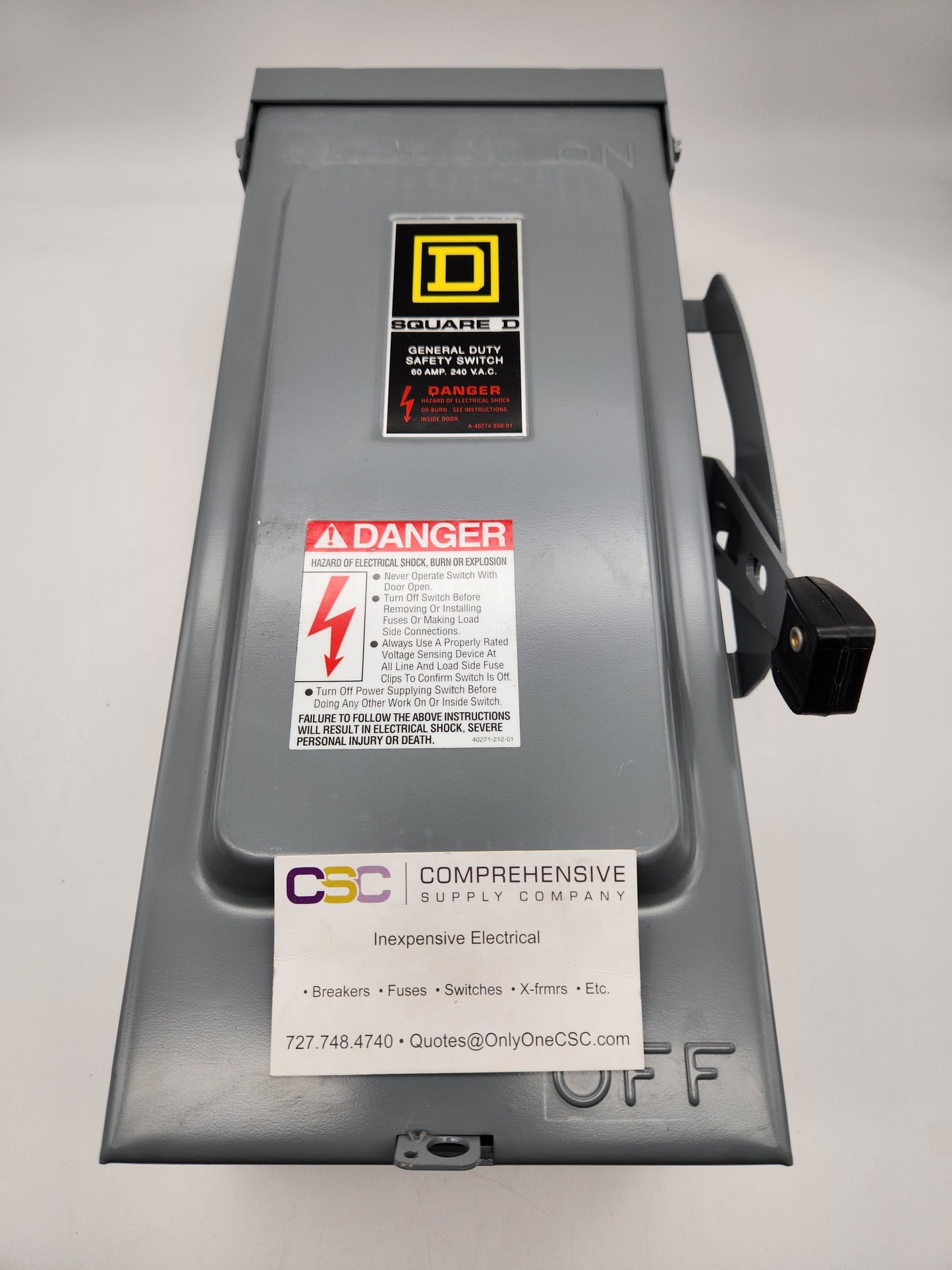 D222NRB - Square D 60A Amp 2P Pole 240V Nema 3R Fusible General Duty Safety Switch W/Neutral
