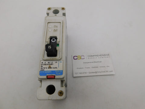 EHD1015Z01 - Westinghouse 15A Amp 1P Pole 14kA@277V Feed Through Circuit Breaker W/Blue Label