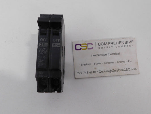 THQP225 - GE 25A Amp 2P Pole 10kA@120/240V Plug On Thin Circuit Breaker