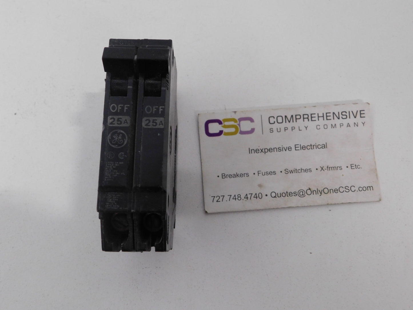 THQP225 - GE 25A Amp 2P Pole 10kA@120/240V Plug On Thin Circuit Breaker