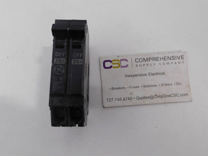 THQP225 - GE 25A Amp 2P Pole 10kA@120/240V Plug On Thin Circuit Breaker