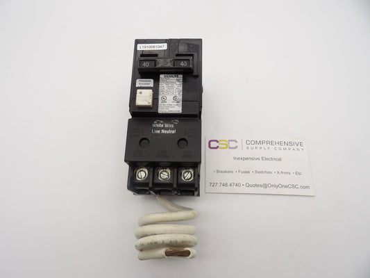 BF240AH - Siemens 40A Amp 2P Pole 22kA@120/240V Bolt On Ground Fault GFCI Circuit Breaker