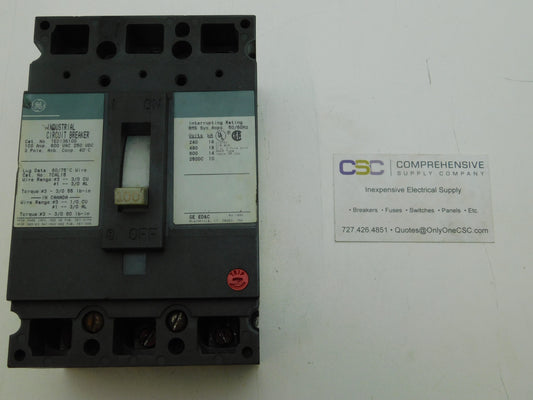 TED136100 - GE 100A Amp 3P Pole 600V 18kA@480V Bolt On Circuit Breaker