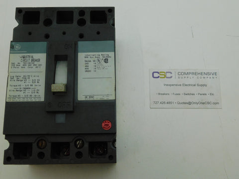TED136100 - GE 100A Amp 3P Pole 600V 18kA@480V Bolt On Circuit Breaker