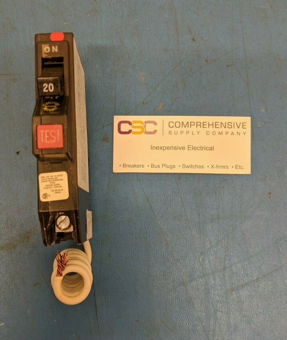 CHQ120GF - Cutler Hammer 20A Amp 1P Pole 10kA@120V Plug On Ground Fault GFCI Circuit Breaker