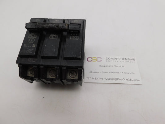 THQB32080 - GE 80A Amp 3P Pole 10kA@240V Bolt On Circuit Breaker