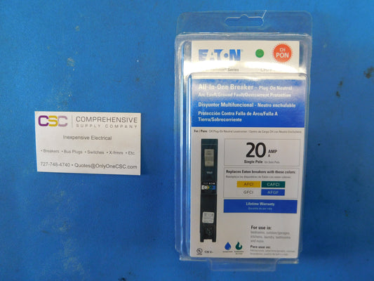 CHFP120A1 - Eaton 20A Amp 1P Pole 10kA@120V Plug On Dual Function AFCI/GFCI Neutral Circuit Breaker