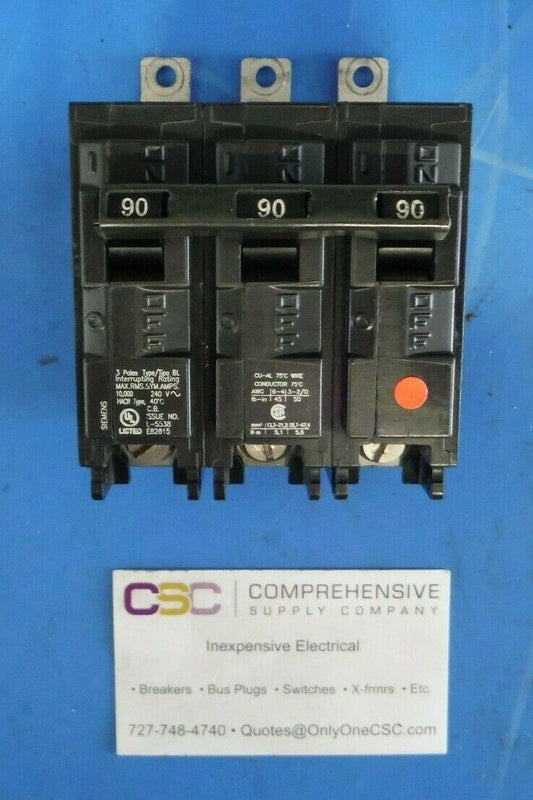 B390 - Siemens 90A Amp 3P Pole 10kA@240V Bolt On Circuit Breaker