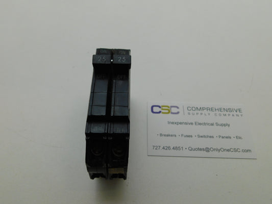 THQP225 - GE 25A Amp 2P Pole 10kA@120/240V Plug On Thin Circuit Breaker - Older Series