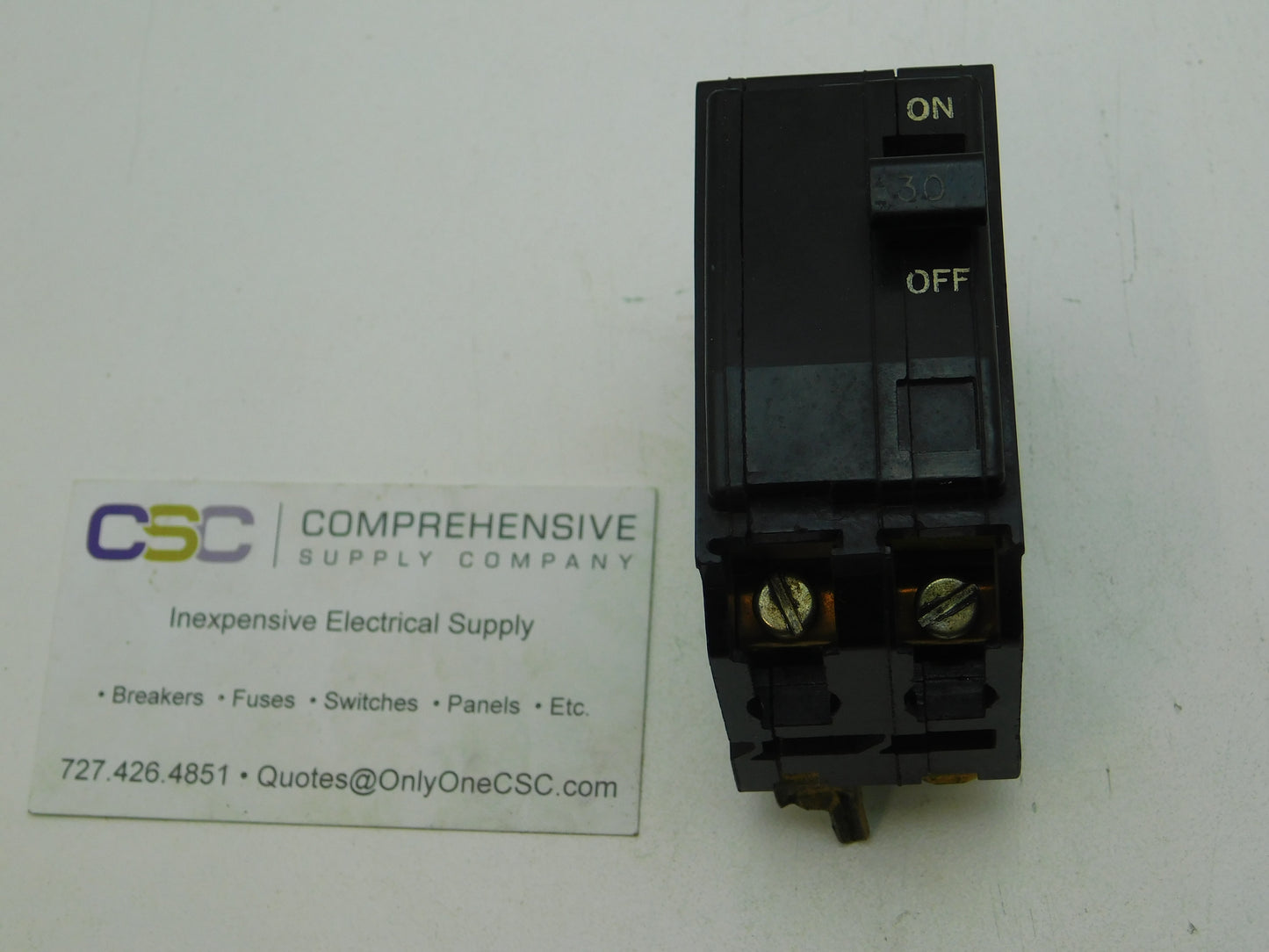 QO230 - Square D 30A Amp 2P Pole 10kA@120/240V Plug On Black Circuit Breaker W/Peg