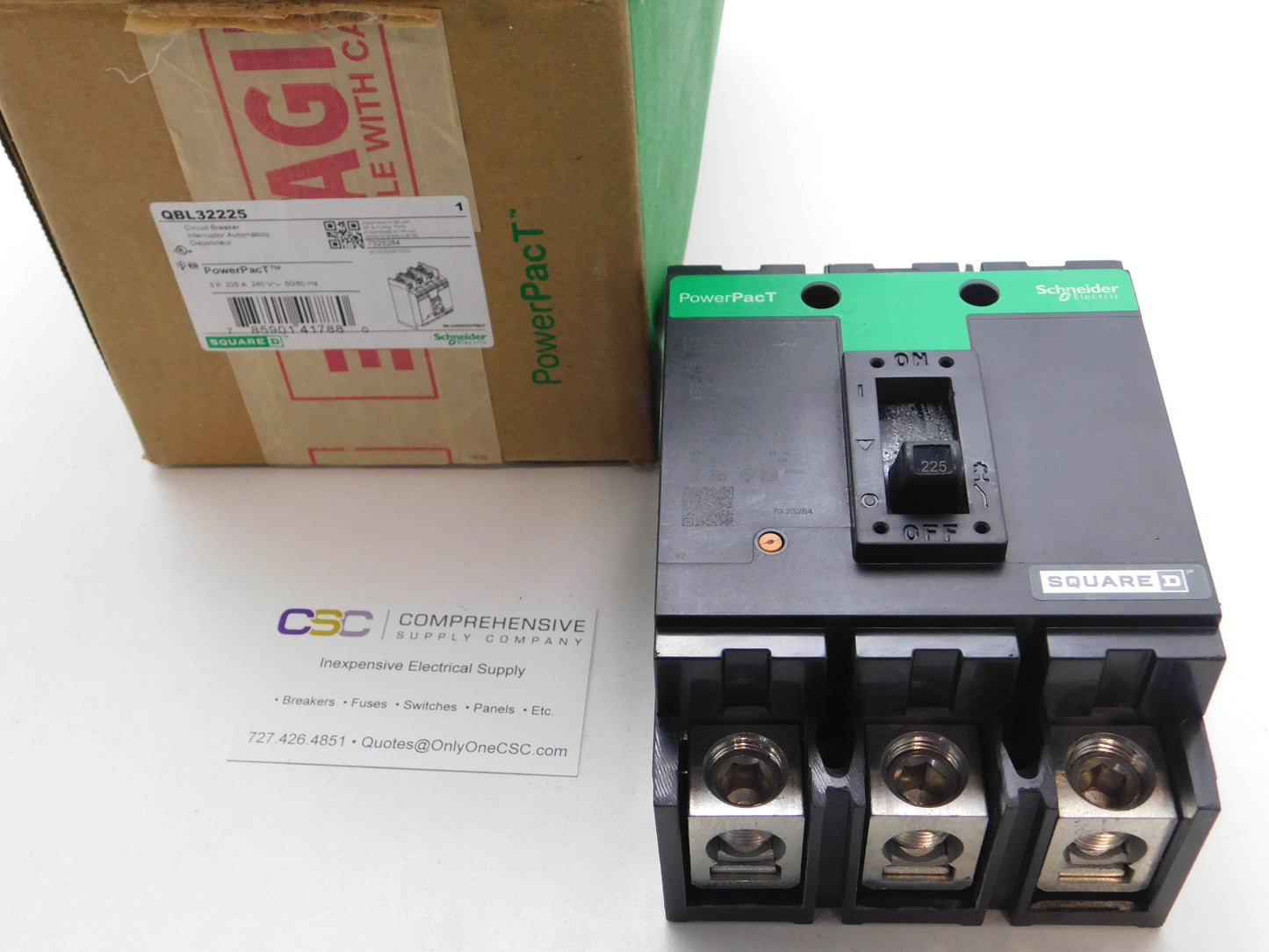 QBL32225 - Square D 225A Amp 3P Pole 10kA@240V Feed Through Powerpact Circuit Breaker