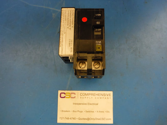 QOB260VH1200 - Square D 60A Amp 2P Pole 22kA@120/240V Bolt On Circuit Breaker W/1A Aux Switch