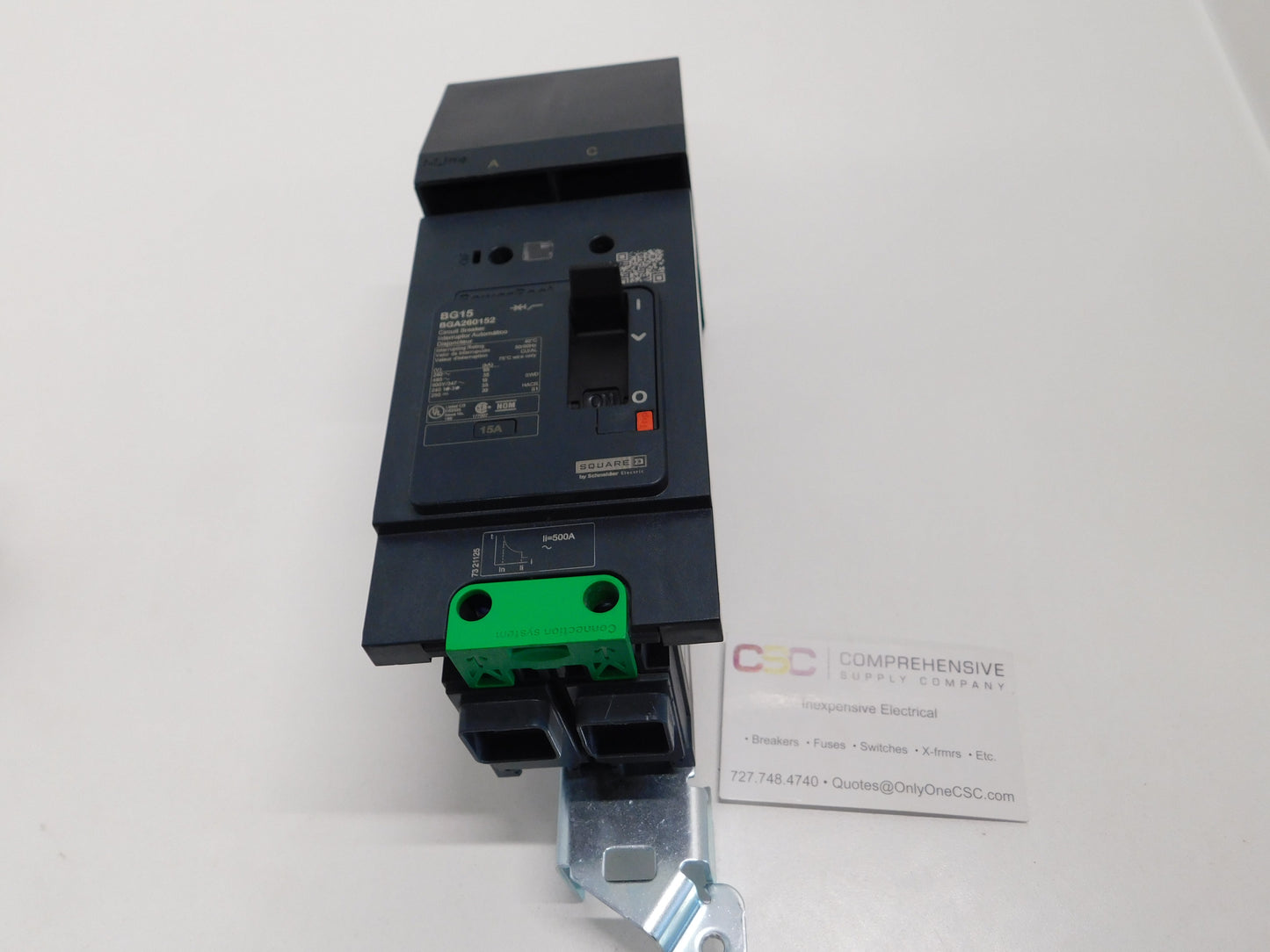 BGA260152 - Square D 15A Amp 2P Pole 600Y/347V 35kA@480V Ac Phase I-Line Plug On Powerpact Circuit Breaker
