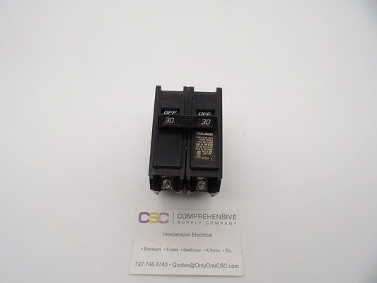 BQ2-C030 - Challenger 30A Amp 2P Pole 10kA@120/240V Bolt On Circuit Breaker