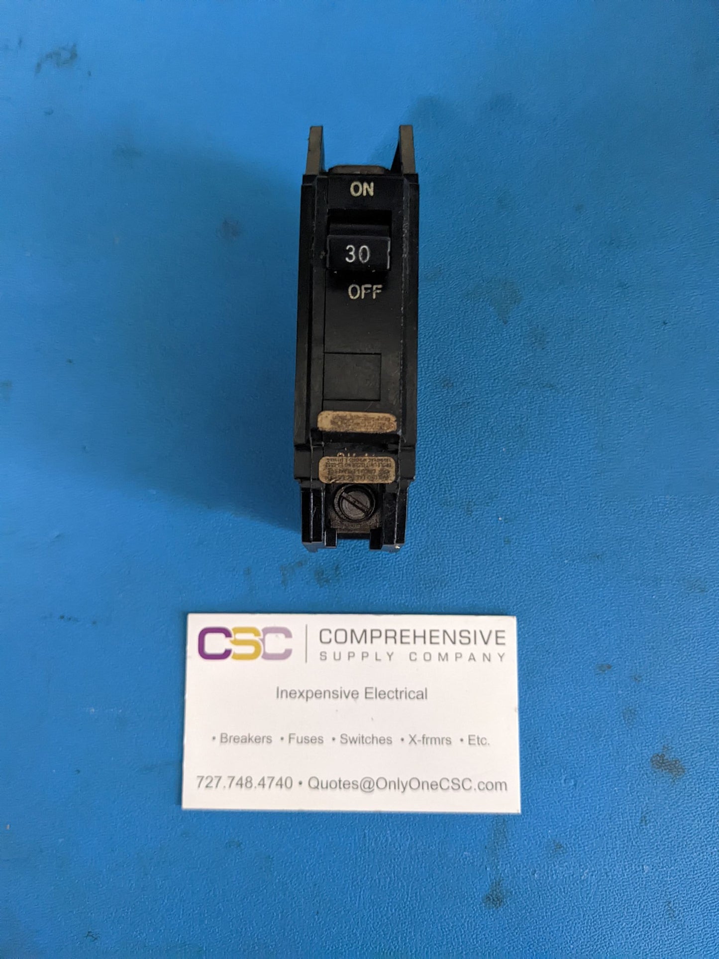 THQC1130 - GE 30A Amp 1P Pole 10kA@120/240V Feed Through Circuit Breaker - Older Series