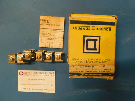 9999S2 - Square D Replacement Fuse Clip Kit For Type H Fuse Used With Starter Or Contactor 30A 600V Nema1