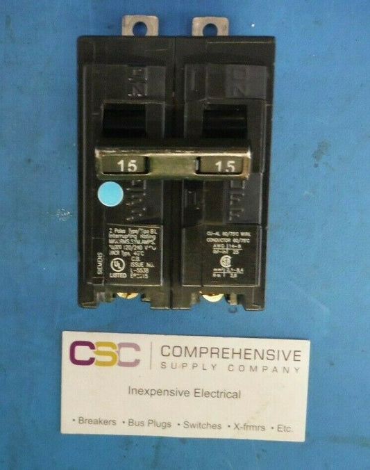 B215 - Siemens 15A Amp 2P Pole 10kA@120/240V Bolt On Circuit Breaker
