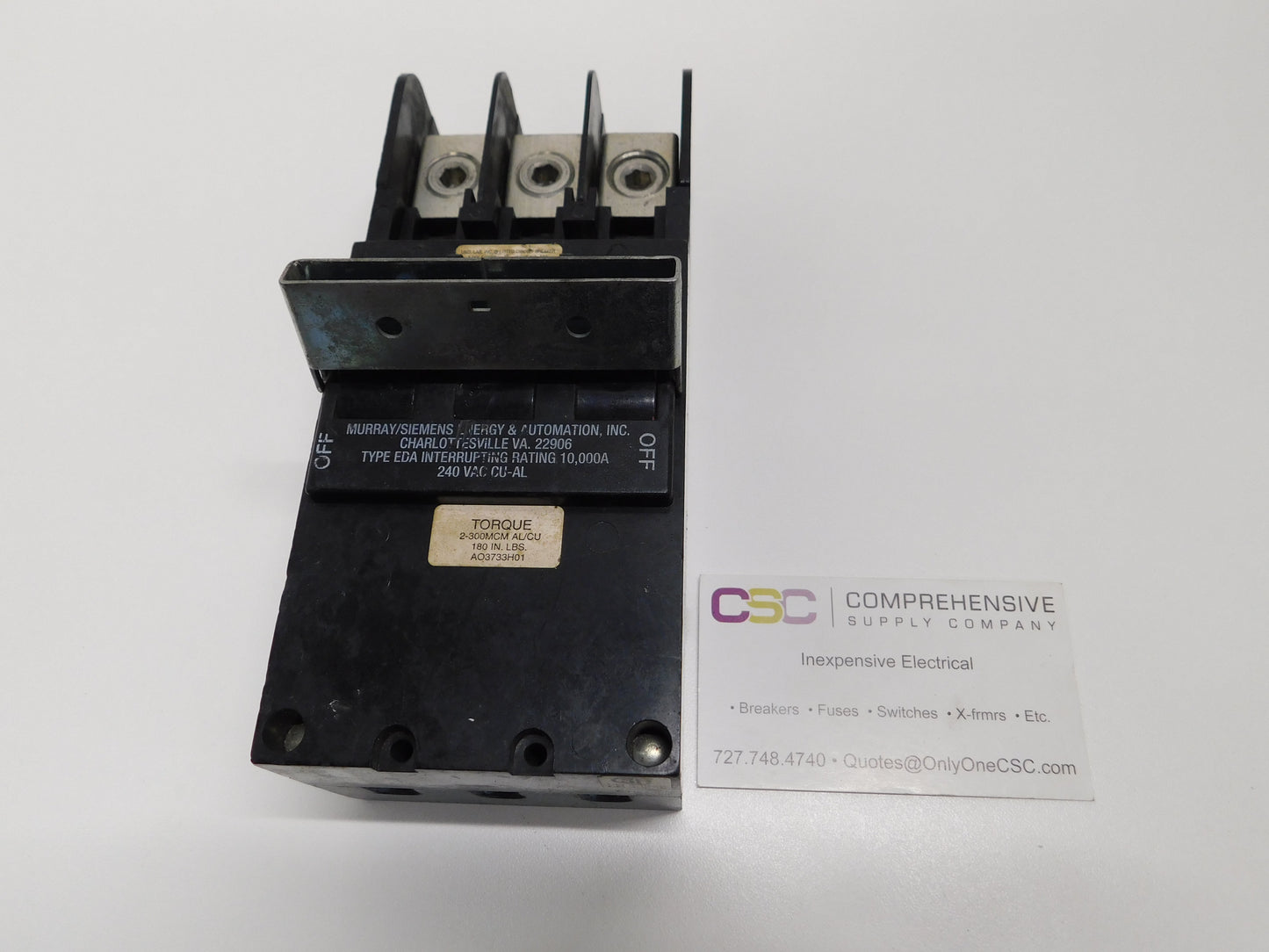 EP3200 - Murray 200A Amp 3P Pole 10kA@240V Plug On Main Circuit Breaker